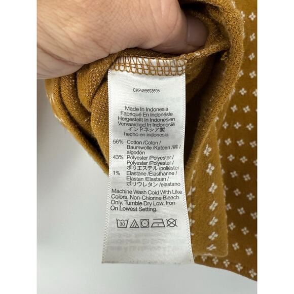 Madewell Mustard Print Square Neck Long Sleeve Blouse Top XS Cottagecore Boho - Picture 9 of 10